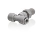 Preview: T Einschraub Verbinder Mitte 1/4" x 1/4" AG NPTF Schnellsteck System
