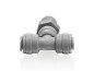 Preview: T Einschraub Verbinder Mitte 1/4" x 1/4" AG NPTF Schnellsteck System
