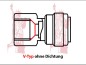 Preview: Einschraub Verbinder 8 mm Rohr x 1/2" IG UN (Coca Cola Gewinde)