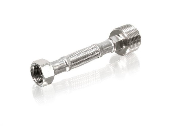 Flexibler Verbindungsschlauch 10 cm 3/8" IG gerade x 3/4" AG gerade