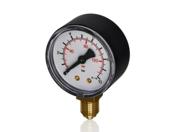 Manometer für Druckminderer 0 bis 10 bar 1/4" Außengewinde
