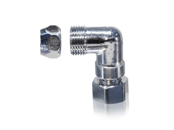 Winkelverbinder 90° Überwurfmutter drehbar 3/8" x 3/8" Außengewinde