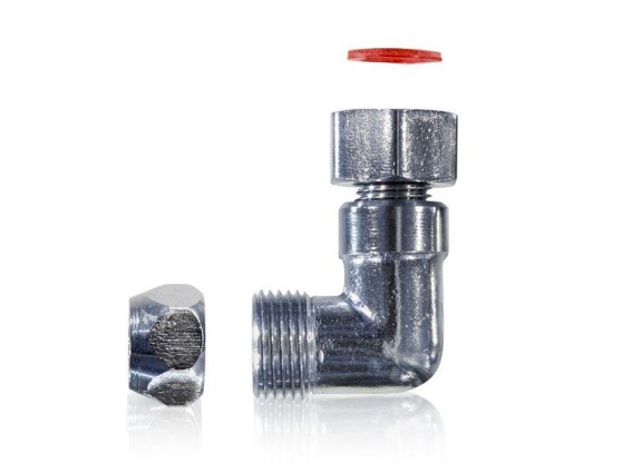 Winkelverbinder 90° Überwurfmutter drehbar 3/8" x 3/8" Außengewinde