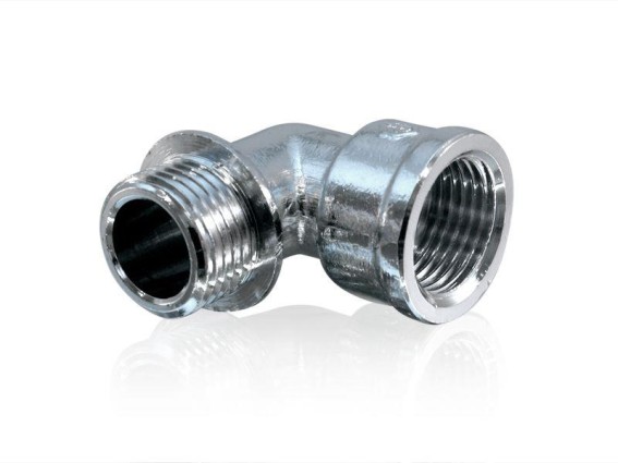 Chrom Winkel 90° 1/2" AG x 1/2" IG