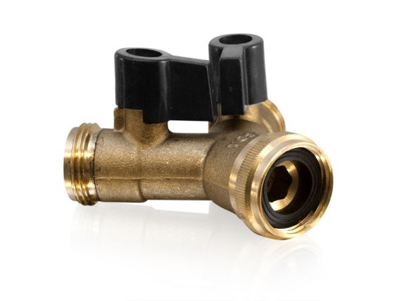 Y Verteilerstück mit 2 Kugelhähnen 3/4" IG x 3/4" AG (2Stück)