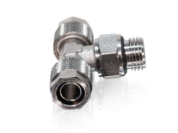 T Verschraubung 10/8 mm Rohr x 1/4" AG