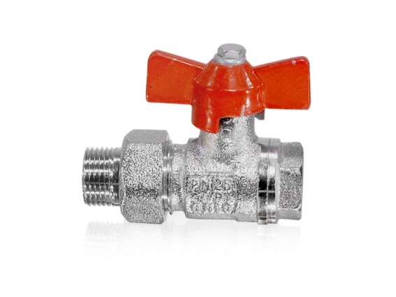 Kugelhahn mit Verschraubung 3/8" Innengewinde x 3/8" Außengewinde