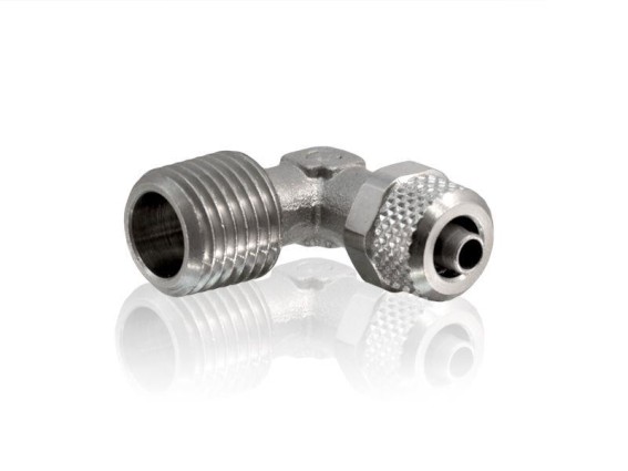 Winkel Verschraubung 90° 6/4 mm Rohr x 1/4" AG