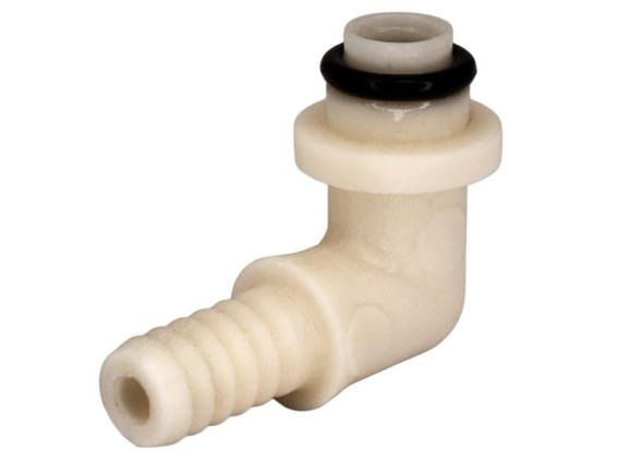 Winkel-Verbinder 90° für Druckluft-Auslass, mit 1/4" Schlauchtülle