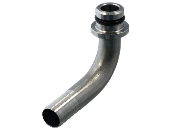 Winkel-Verbinder 90° für Sirup Auslass mit 3/8" Schlauchtülle