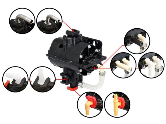 Shurflo Getränkepumpe für Coca-Cola Post-Mix Systeme, Sirup Eingang 3/8"