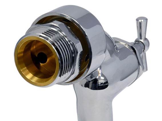 Wasserhahn 3/4" AG x 1" AG mit Belüfter, Rückflussverhinderer