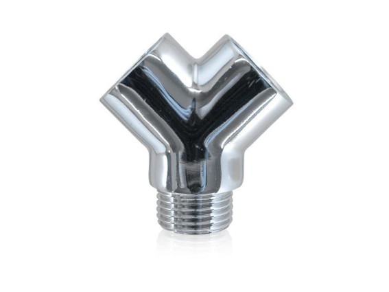 Chrom Y Verteilerstück 1/2" AG, 2x  1/2" IG