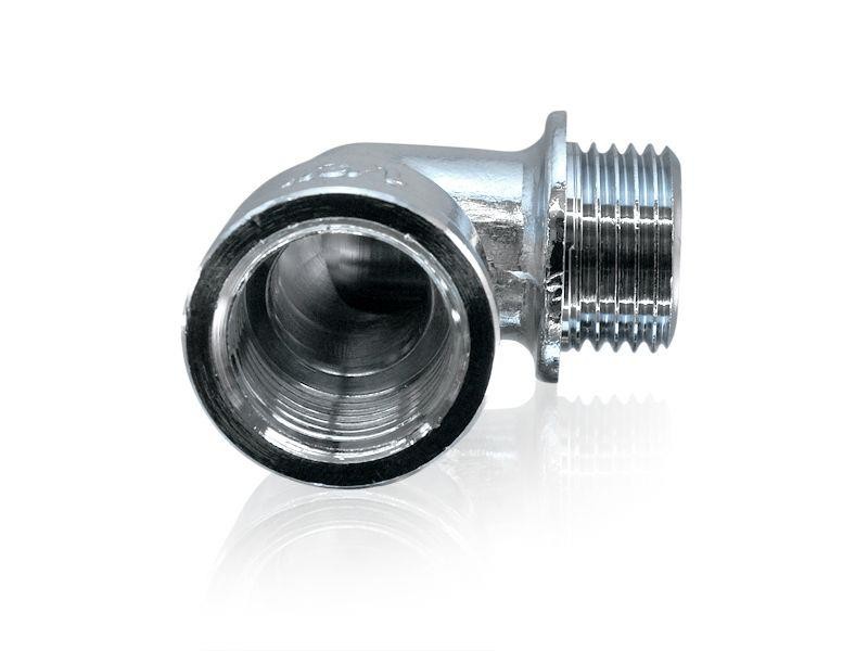 Chrom Winkel 90° 1/2" AG x 1/2" IG