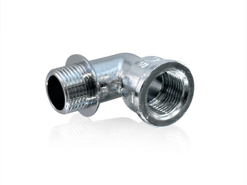 Chrom Winkel 90°  3/8" AG x 3/8" IG