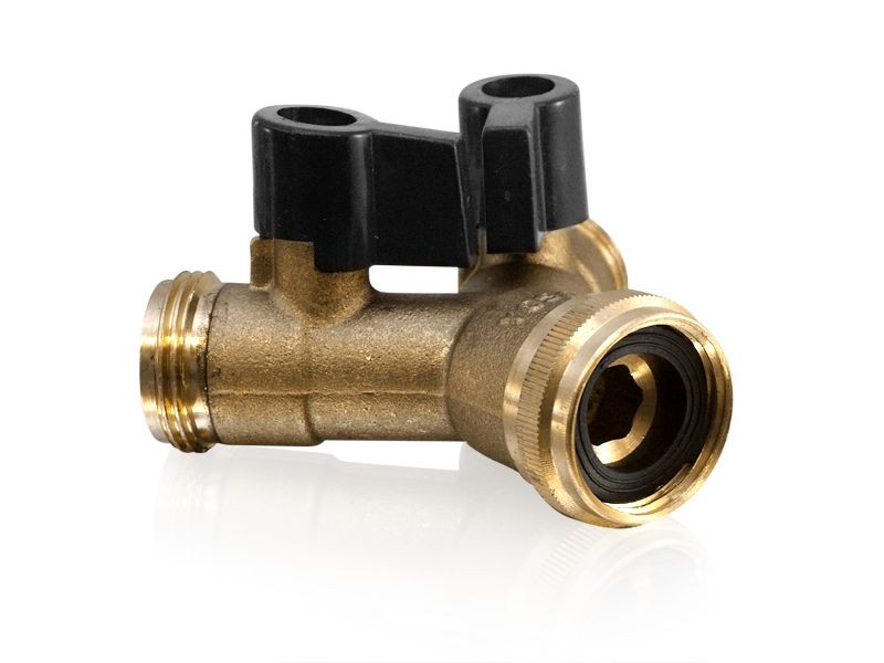 Y Verteilerstück mit 2 Kugelhähnen 3/4" IG x 3/4" AG (2Stück)