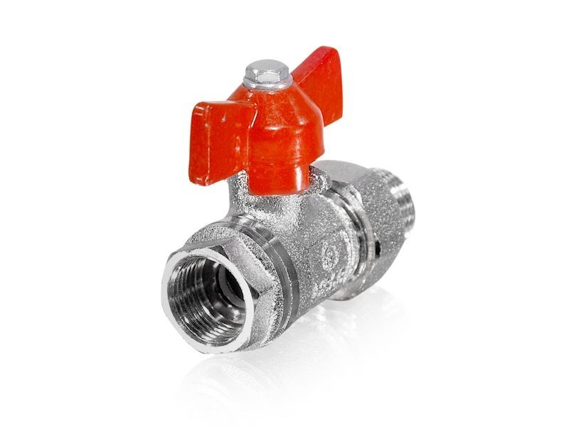 Kugelhahn mit Verschraubung 3/8" Innengewinde x 3/8" Außengewinde