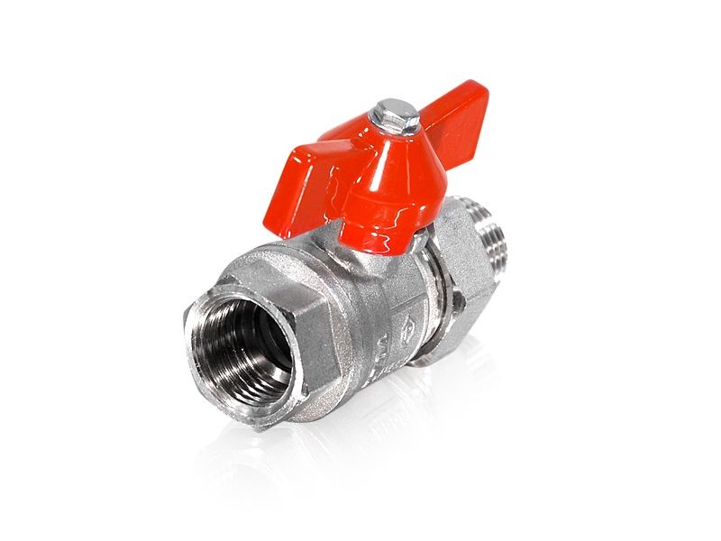 Kugelhahn mit Verschraubung 1/2" Innengewinde x 1/2" Außengewinde