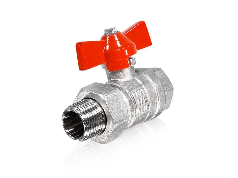 Kugelhahn mit Verschraubung 1/2" Innengewinde x 1/2" Außengewinde