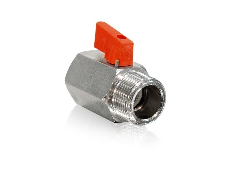 Mini Kugelhahn 3/4" AG x 3/4" IG Ms-vernickelt bis 15 bar