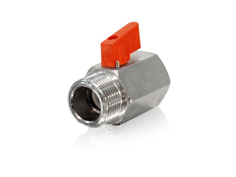 Mini Kugelhahn 3/4" AG x 3/4" IG Ms-vernickelt bis 15 bar
