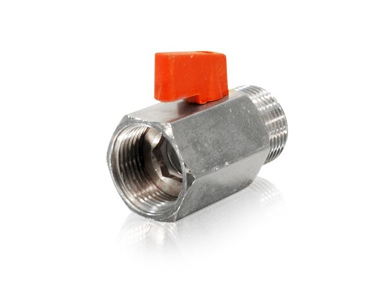 Mini Kugelhahn 3/4" AG x 3/4" IG Ms-vernickelt bis 15 bar