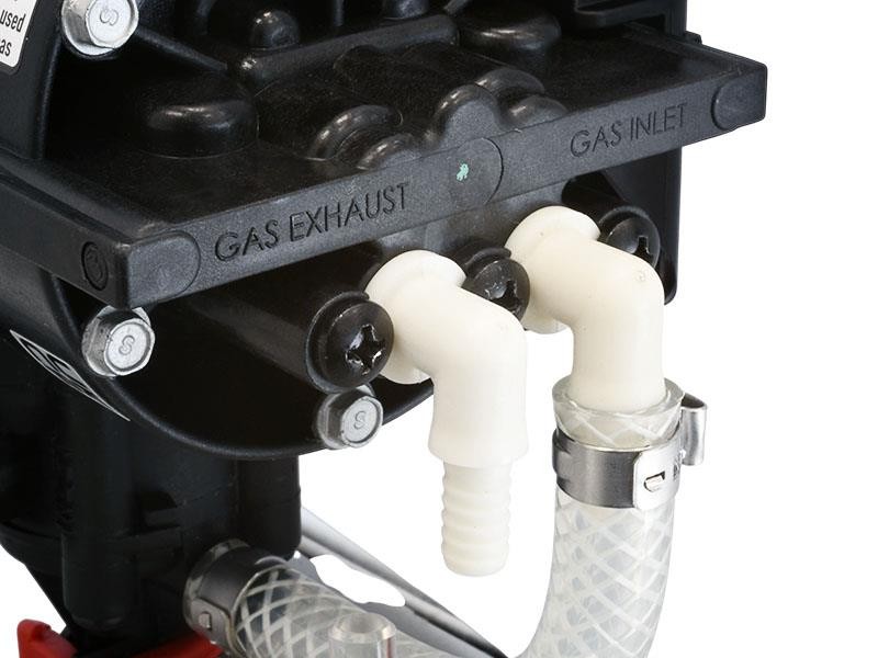 Winkel-Verbinder 90° für Druckluft-Auslass, mit 1/4" Schlauchtülle