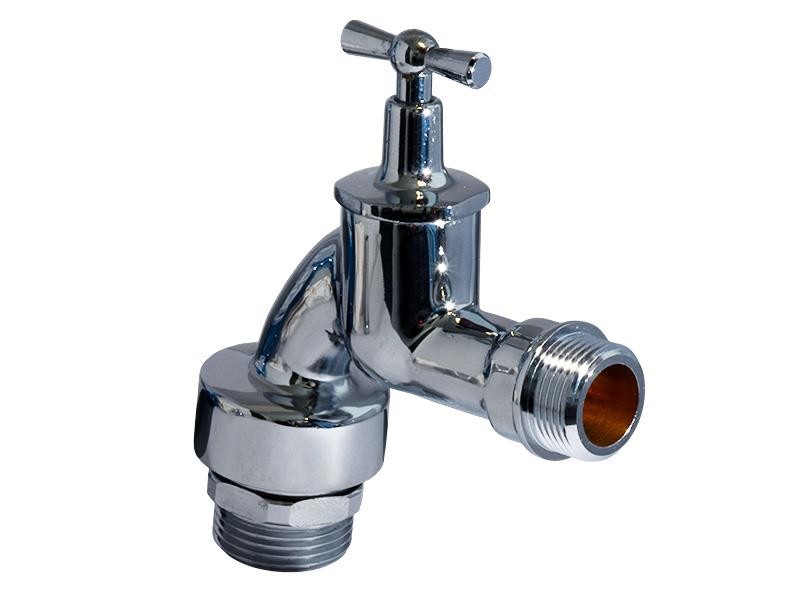Wasserhahn 3/4" AG x 1" AG mit Belüfter, Rückflussverhinderer
