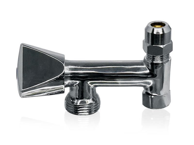 Doppeleckventil mit Rückflussverhinderer 3/8" x 3/8" x 3/4"