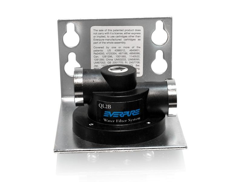 Everpure QL2B Filterkopf ohne Absperrventil mit Wandhalter für Wasserfilter