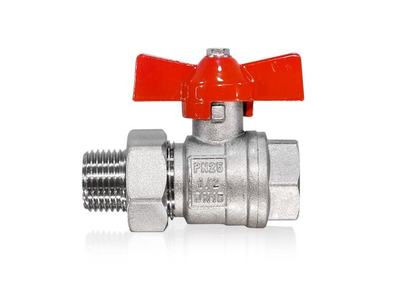 Kugelhahn mit Verschraubung 1/2" Innengewinde x 1/2" Außengewinde